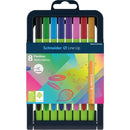 Schneider Line-Up Fineliner with Stand-Up Case, 0.4mm, 8 Pieces, Assorted Colors