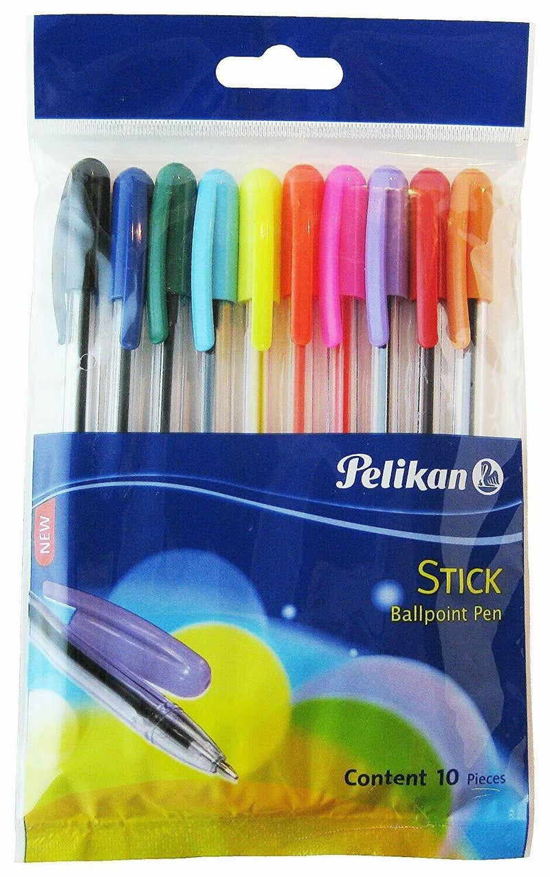 STICK BALL PENS ASSTD COLORS POLY PACK 10 S - Odyssey Online Store