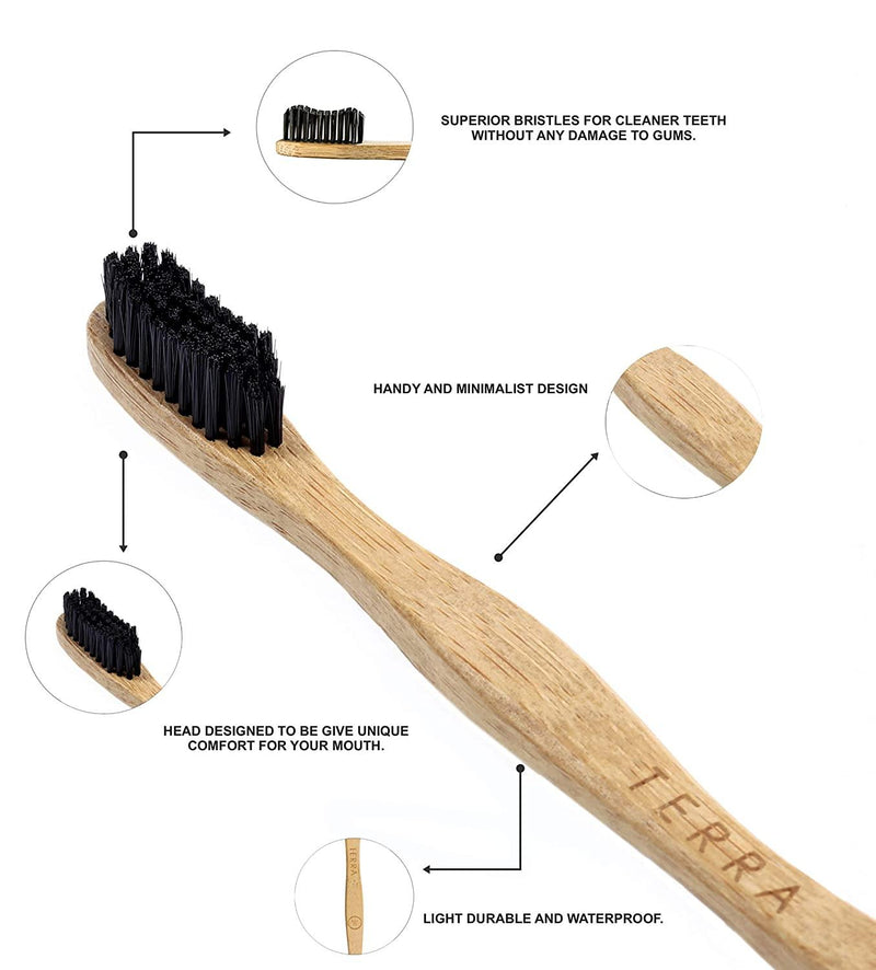 TERRA BAMBOO TOOTHBRUSH SOFT ADULT - BLACK - Odyssey Online Store