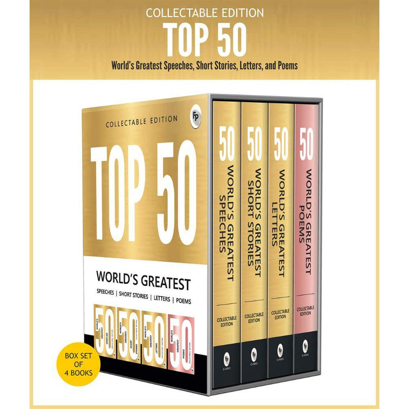TOP 50 WORLD GREATEST SPEECHES SHORT STORIES LETTERS AND POEMS BOX SET OF 4 BOOKS - Odyssey Online Store